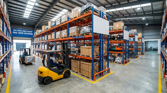 Bố trí lối đi kệ pallet kho HCM Bố trí lối đi kệ pallet trong kho hàng tại TP.HCM