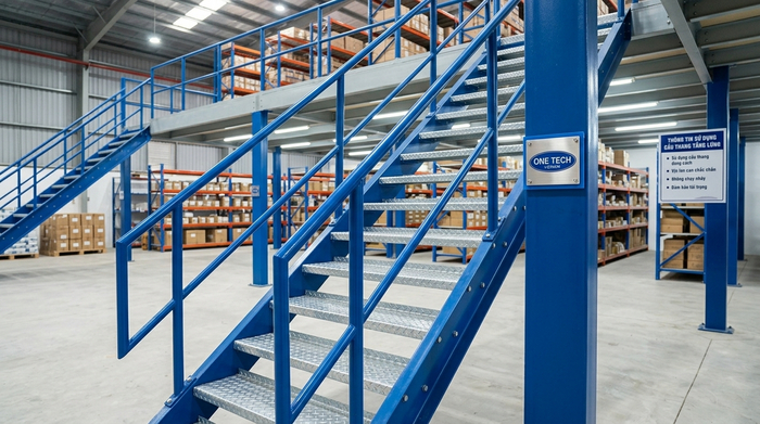 Cầu thang và lan can an toàn cho kệ sàn mezzanine Hồ Chí Minh