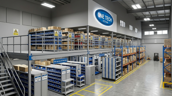 Kệ mezzanine kết hợp kệ trung tải để tối ưu không gian kho với mezzanine