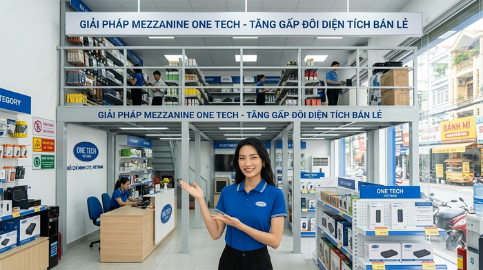 Kệ sàn mezzanine cho showroom bán lẻ tại Hồ Chí Minh