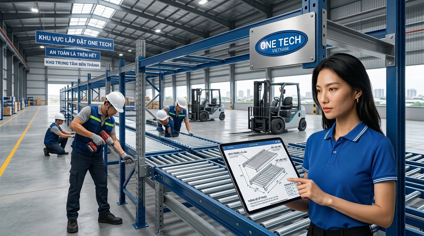 Quy trình lắp đặt kệ flowrack tại Hồ Chí Minh Lắp đặt kệ flowrack tại kho hàng Hồ Chí Minh theo bản vẽ kỹ thuật