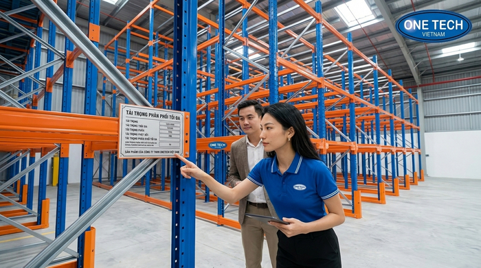 Nghiệm thu hệ thống kệ drive in sau khi lắp đặt tại kho
