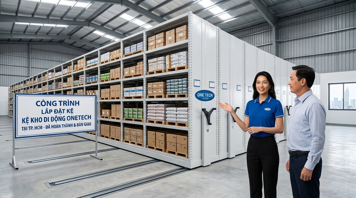 Bàn giao hệ thống kệ kho di động Hồ Chí Minh sau lắp đặt