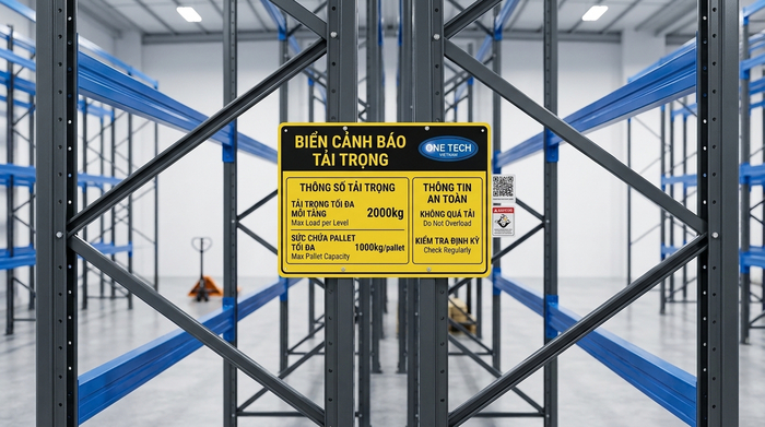 Biển tải trọng kệ Narrow Aisle Biển tải trọng cho kệ Narrow Aisle trong kho hàng