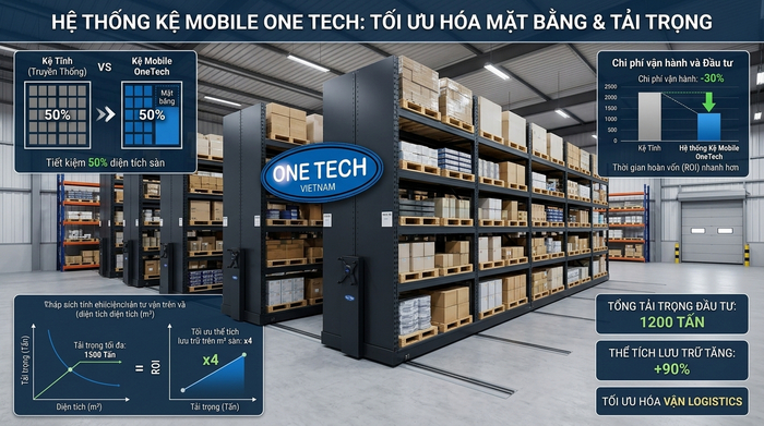Cách tính chi phí kệ kho di động Hồ Chí Minh theo mặt bằng và tải trọng