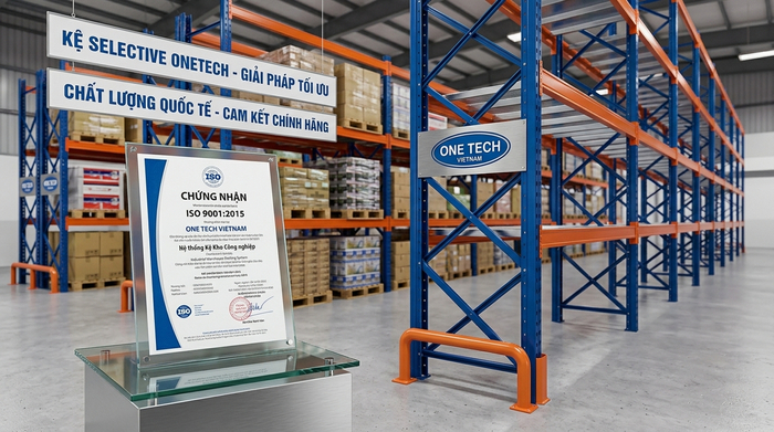 Tiêu chuẩn chất lượng ISO của OneTech Chứng nhận tiêu chuẩn ISO cho sản phẩm kệ kho hàng