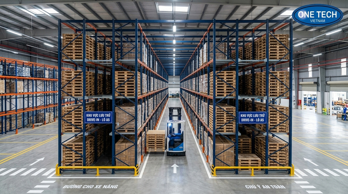 Kệ Drive In tối ưu mật độ lưu trữ cho kho tại TP HCM