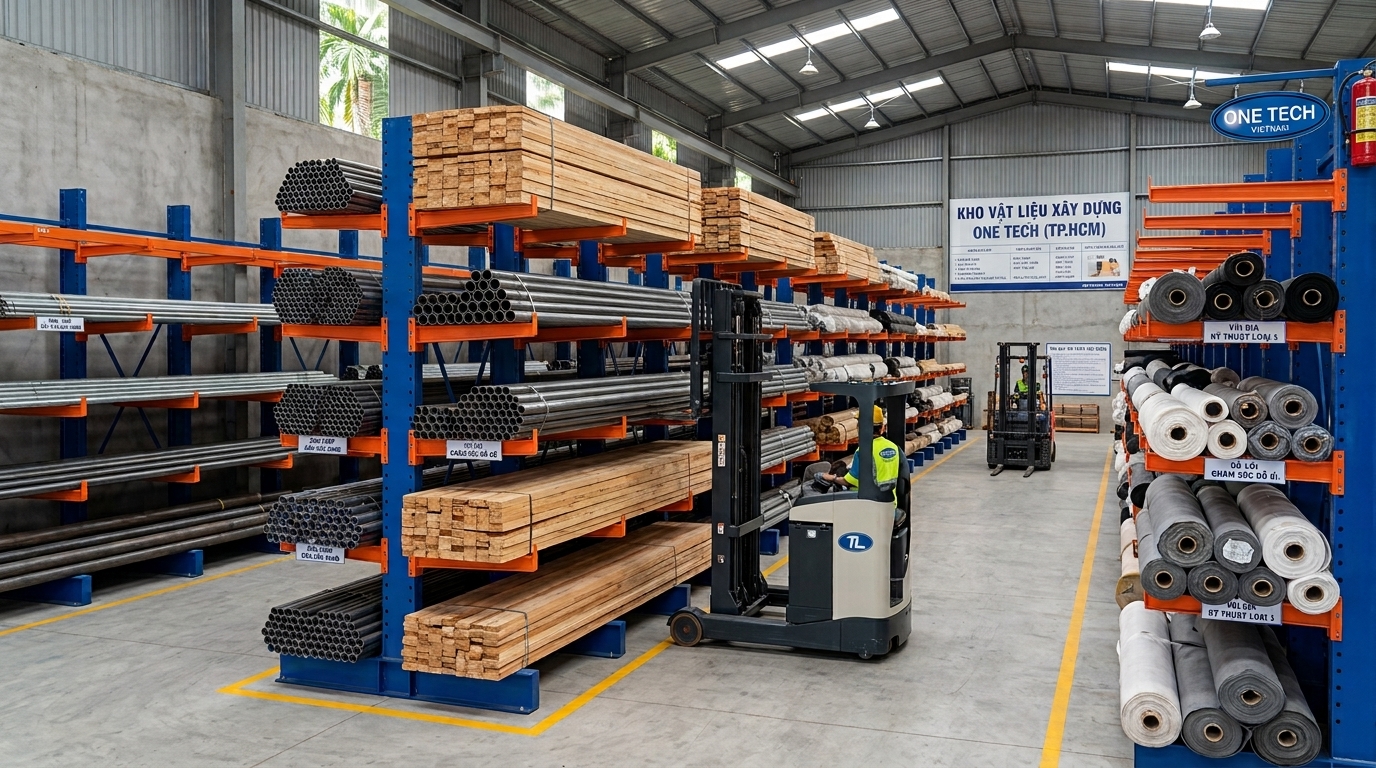 Kệ tay đỡ HCM cho kho vật liệu dài Kệ tay đỡ HCM dùng cho kho vật liệu dài
