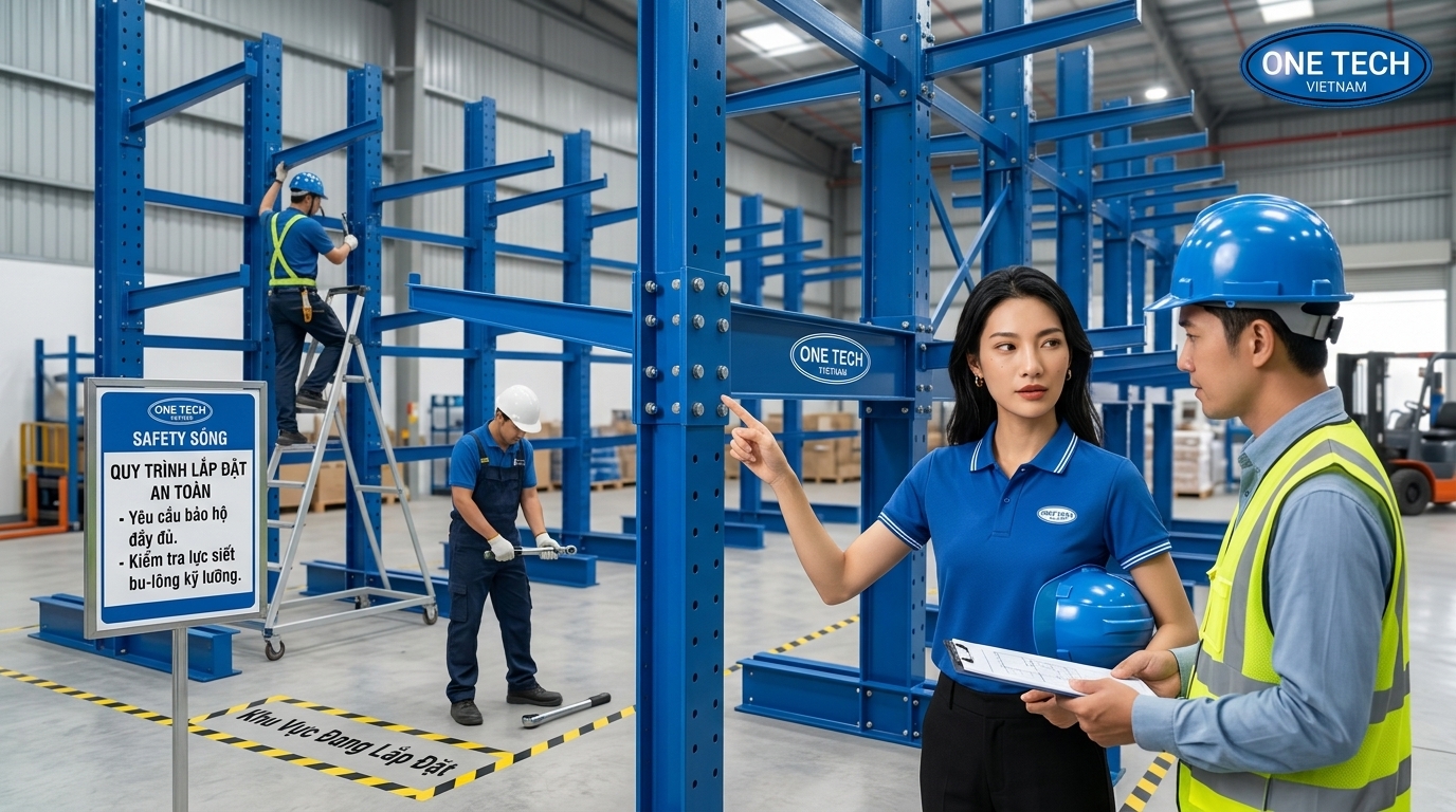 Lắp đặt kệ cantilever tại TP. Hồ Chí Minh Lắp đặt kệ cantilever tại TP. Hồ Chí Minh đúng tiêu chuẩn an toàn