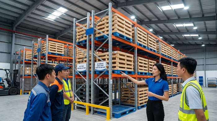 Nghiệm thu và bàn giao kệ Double Deep Nghiệm thu hệ thống kệ Double Deep sau lắp đặt