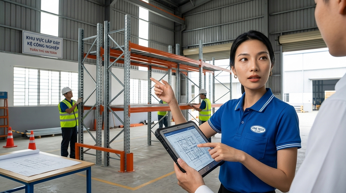 Quy trình triển khai kệ kho trung chuyển Quy trình triển khai hệ thống kệ cho kho trung chuyển Hồ Chí Minh