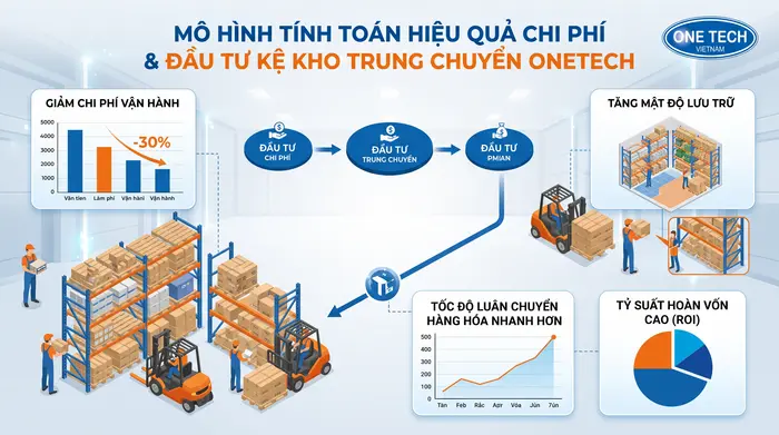 Tính chi phí và hiệu quả kho trung chuyển Mô hình tính chi phí đầu tư và hiệu quả sử dụng kệ kho trung chuyển