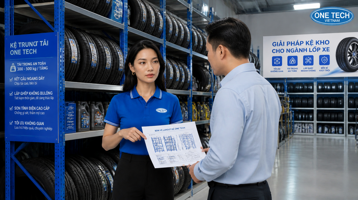 Bàn giao kệ chứa lốp ô tô và phụ tùng Bàn giao kệ chứa lốp ô tô và phụ tùng cho khách hàng