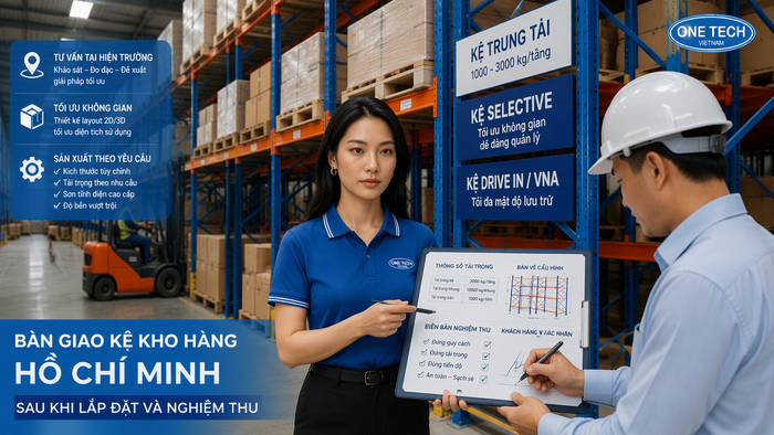 Bàn giao kệ kho hàng Hồ Chí Minh Bàn giao kệ kho hàng Hồ Chí Minh sau khi lắp đặt và nghiệm thu