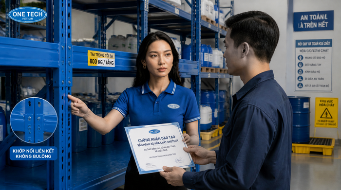 Đào tạo vận hành kệ kho hóa chất an toàn Bàn giao và đào tạo vận hành kệ kho hóa chất