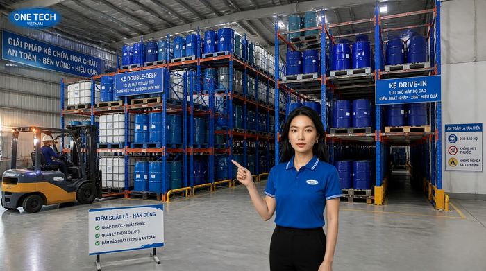 Kệ double deep lưu trữ hóa chất Kệ double deep cho kho hóa chất mật độ cao