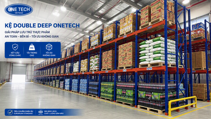 Kệ Double Deep cho kho thực phẩm tại TP.Hồ Chí Minh Kệ Double Deep cho kho thực phẩm tải trọng nặng