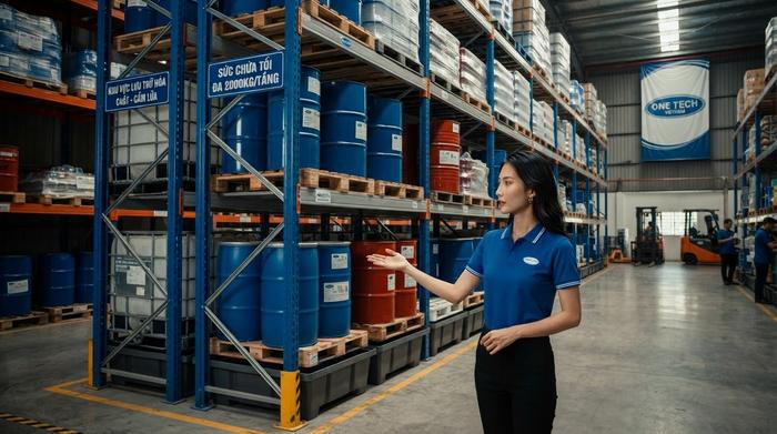 Kệ kho hóa chất Hồ Chí Minh cho kho công nghiệp Kệ kho hóa chất Hồ Chí Minh trong kho công nghiệp