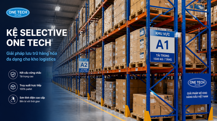 Kệ Selective cho kho logistics nhiều SKU Kệ Selective cho kho logistics nhiều mã hàng tại Hồ Chí Minh