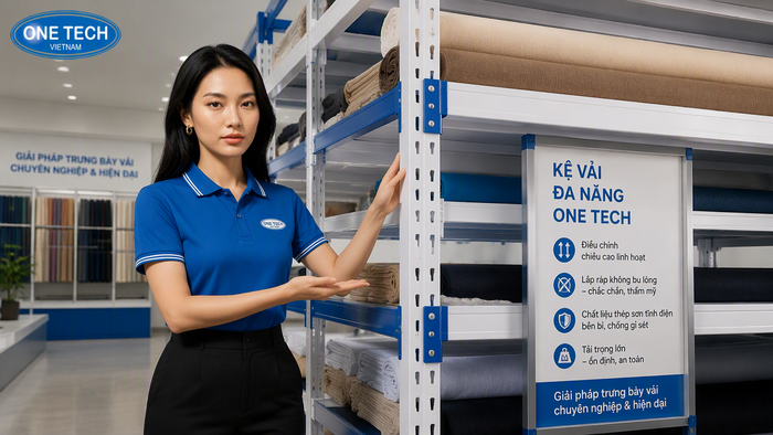 Kệ treo vải cho cửa hàng và showroom Kệ treo vải tại cửa hàng vải ở TP.HCM