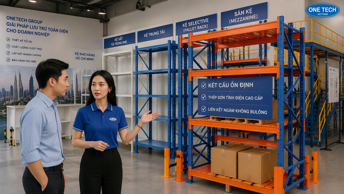 Kệ kho hàng Hồ Chí Minh trực thuộc OneTech Group Kệ kho hàng Hồ Chí Minh trực thuộc OneTech Group tư vấn thiết bị nhà kho
