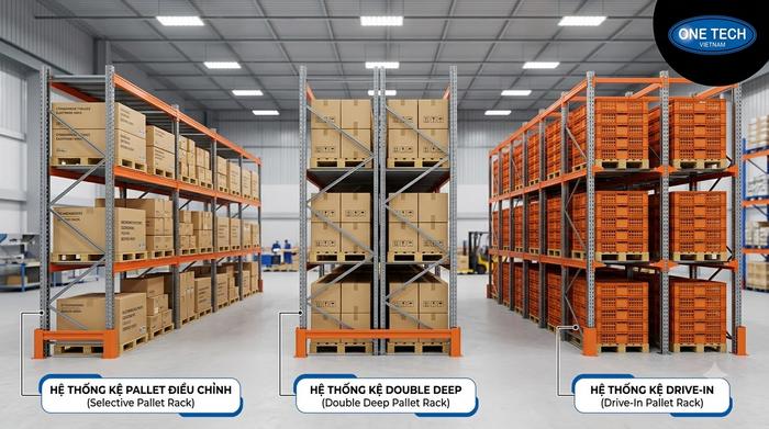 Các mẫu kệ hạng nặng cho kho linh kiện điện tử Hồ Chí Minh So sánh kệ selective double deep drive in cho kho linh kiện điện tử