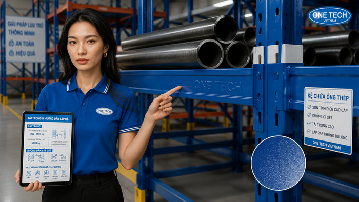 Sơn tĩnh điện kệ kho hàng để ống thép Bề mặt sơn tĩnh điện của kệ kho hàng để ống thép
