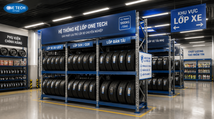 Thiết kế kệ để lốp xe bằng thép chịu tải Thiết kế kệ để lốp xe bằng thép chịu tải