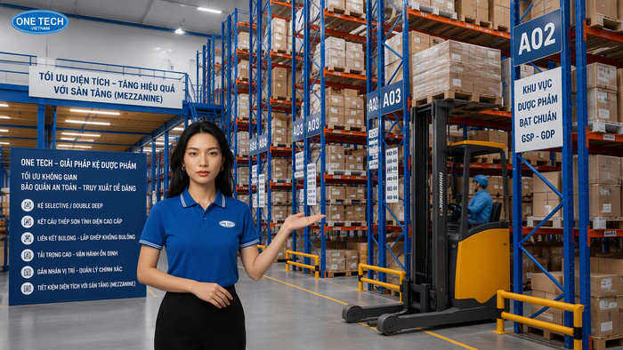 Xe nâng chuyên dụng cho kệ kho dược phẩm Xe nâng chuyên dụng vận hành cùng kệ kho dược phẩm tải trọng cao