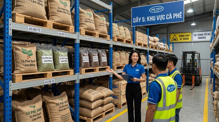 Bảo quản cà phê trên kệ kho đúng cách Bảo quản bao cà phê trên kệ kho đúng cách trong nhà xưởng