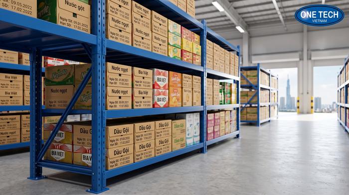 Kệ kho FMCG Hồ Chí Minh tối ưu lưu trữ hàng tiêu dùng nhanh Kệ kho FMCG Hồ Chí Minh cho kho hàng tiêu dùng nhanh