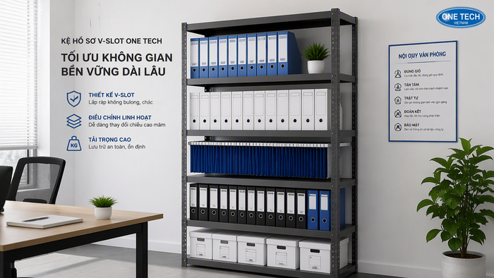 Kệ sắt V lỗ để giấy tờ và chứng từ Kệ sắt V lỗ lưu trữ giấy tờ cho văn phòng nhỏ
