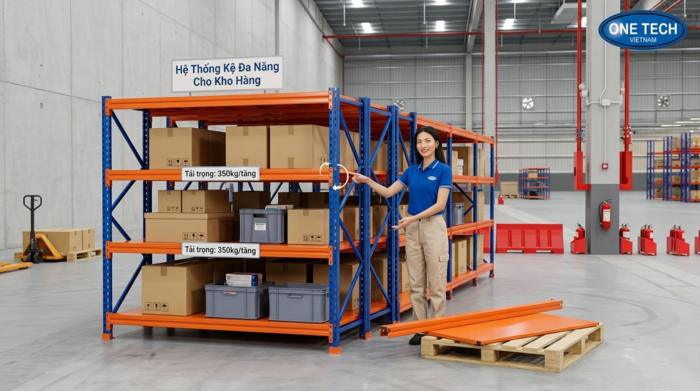 Kệ trung tải tháo lắp di chuyển kho Kệ trung tải có thể tháo lắp và di chuyển khi doanh nghiệp đổi kho