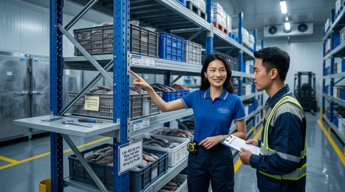 Thi công lắp đặt kệ kho thủy hải sản tại TP.HCM Lắp đặt kệ kho thủy hải sản Hồ Chí Minh đúng kỹ thuật