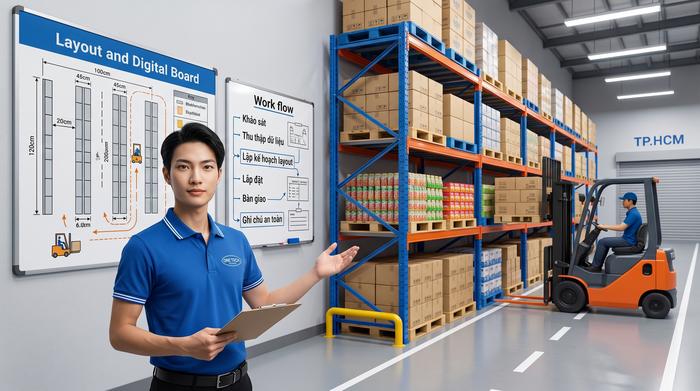 Quy trình triển khai kệ kho FMCG Hồ Chí Minh Quy trình lắp đặt kệ kho FMCG tại TP.HCM
