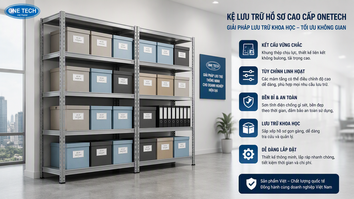 Cách chọn kệ lưu trữ hồ sơ an toàn Tiêu chí chọn kệ lưu trữ hồ sơ an toàn cho doanh nghiệp