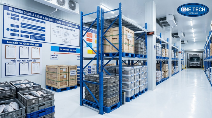 Kệ chứa thực phẩm đáp ứng yêu cầu vệ sinh và an toàn kho Tiêu chuẩn an toàn thực phẩm HACCP và ISO cho kệ chứa thủy hải sản
